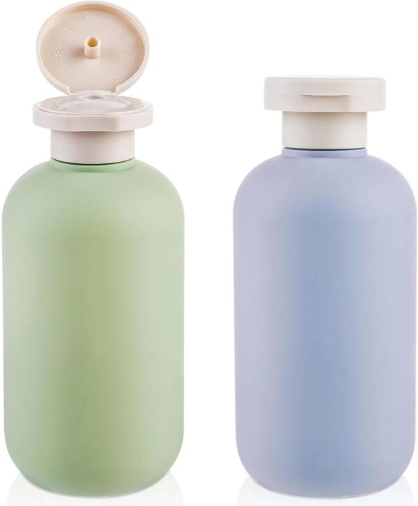 JYTDBCS Squeeze Bottles 2 Pack 200 ML Refillable Plastic Travel Containers Empty Bottles With Disc Top Flip Cap Travel Accessories for Shampoo Creams Lotion Conditioner