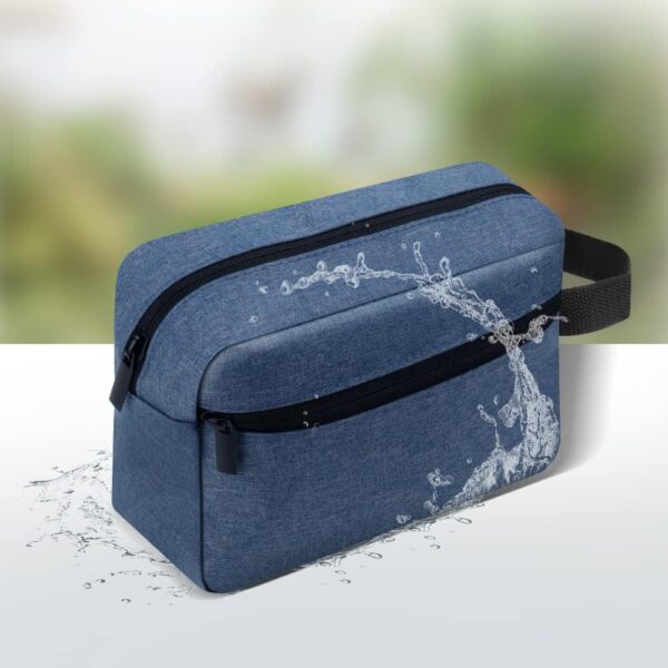 Toiletry Bag for Men, Portable Travel Wash Bag Waterproof Shaving Bag Toiletries Accessories Cosmetic Bag Make Up Bag, Gym Shower Bathroom Makeup Bag with Handle (Blue) - Image 3