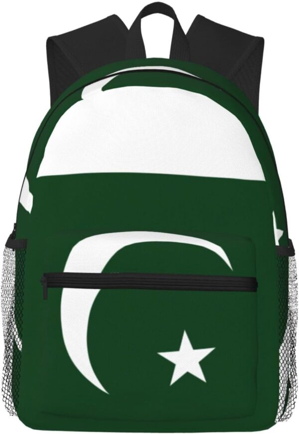 WURTON Flag Of Pakistan Print Backpacks Casual Work,Travel,Outdoor Activities Fashionable Bag Unisex Daypacks, Black, One Size