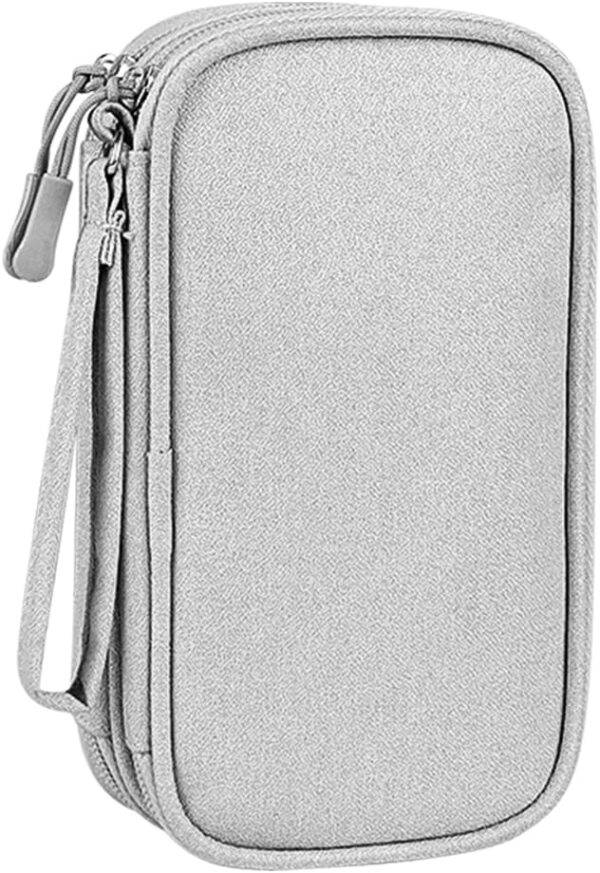 HCFGS Travel Cable Organiser Bag Portable Electronics Accessories Organizer 3 Layers Pouch Water-Resistant Carry Case All-in-One Gadget Storage Bag (Grey)