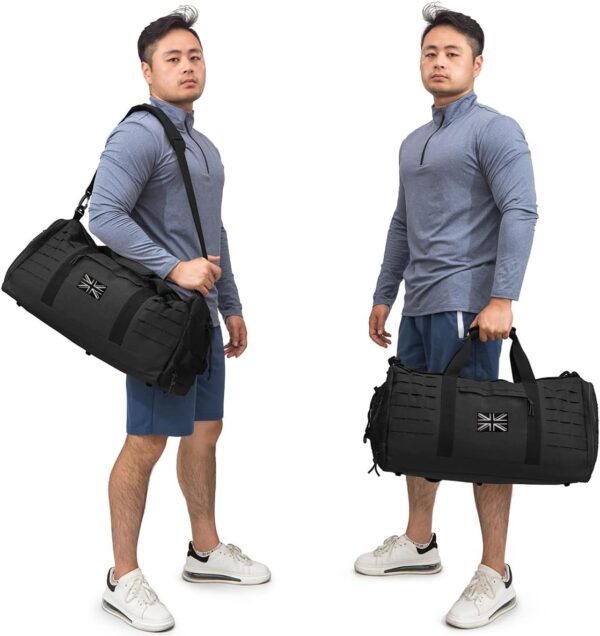 QT&QY 40L Military Tactical Duffle Bag for Men Sport Gym Fitness Tote Travel Training Workout with Shoe Compartment Football Weekender - Image 6