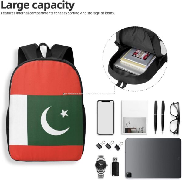 YQxwJL Flag Of Pakistan Print Lightweight Laptop Backpack Travel Casual Daypack Aesthetic Bookbag For Men Women - Image 6