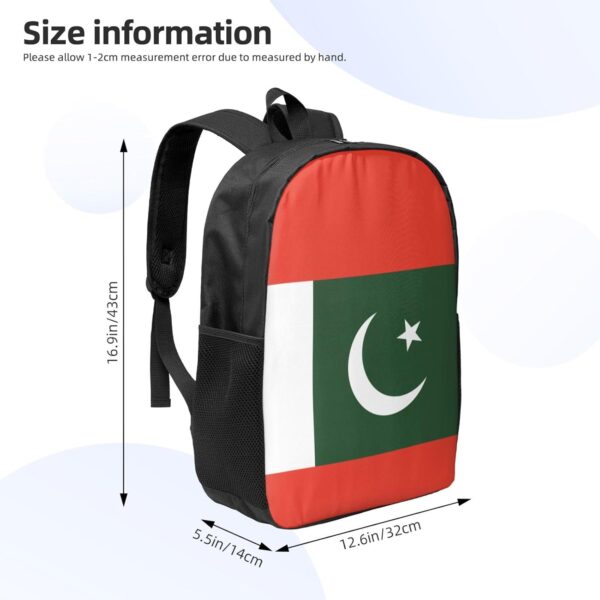 YQxwJL Flag Of Pakistan Print Lightweight Laptop Backpack Travel Casual Daypack Aesthetic Bookbag For Men Women - Image 4