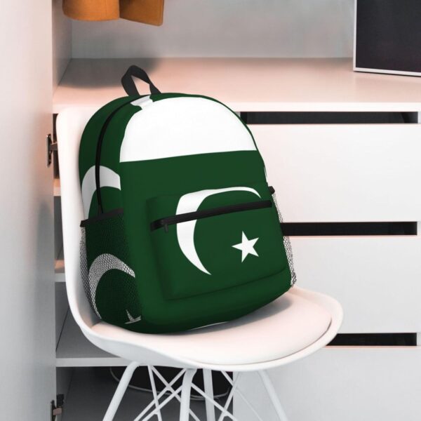 WURTON Flag Of Pakistan Print Backpacks Casual Work,Travel,Outdoor Activities Fashionable Bag Unisex Daypacks, Black, One Size - Image 7