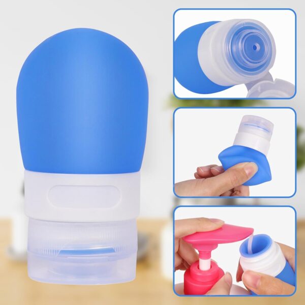 Niuoppy Travel Bottles for Toiletries, 38ML Refillable Squeezable Containers Mini Silicone Squeeze Bottles, Empty Bottles for Toiletries, Shampoo Conditioner Lotion toothpaste (Style 3) - Image 2