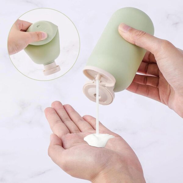 JYTDBCS Squeeze Bottles 2 Pack 200 ML Refillable Plastic Travel Containers Empty Bottles With Disc Top Flip Cap Travel Accessories for Shampoo Creams Lotion Conditioner - Image 3